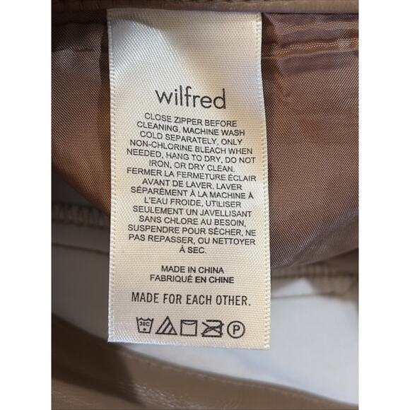 WILFRED Brown Tan The Melina Pant High-Waisted Vegan Leather Pants Womens 14 - Picture 9 of 10